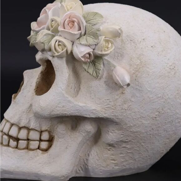 Laikearts Resin Floral Skull Accent - Picture 5 of 13